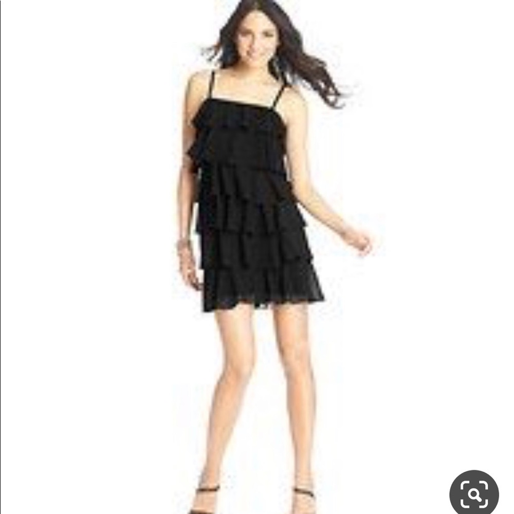 Loft Anne Taylor black tiered dress NWT Brand new